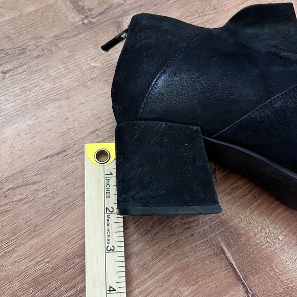 Eileen Fisher Vero Cuoio Suede Leather Ankle Block Heel Booties Women Sz 7 Black - Picture 12 of 12